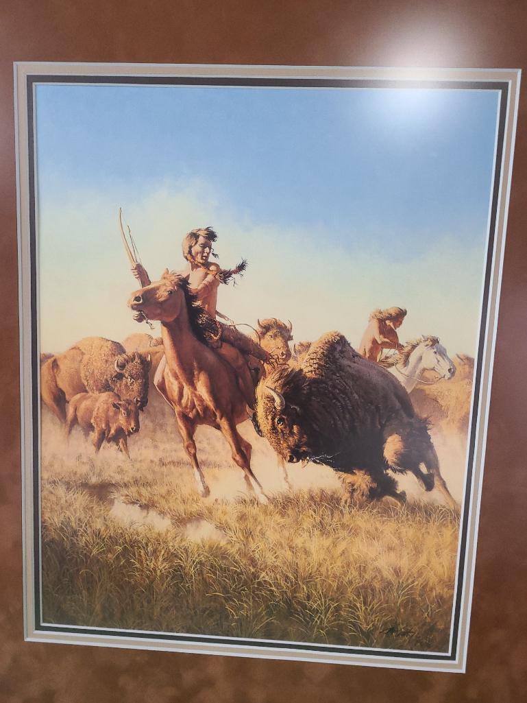 "Splitting the Herd" by Frank C. McCarthy Signed and Numbered 23/550 21 1/2" x 14 3/8"