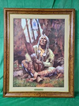 "Holy Man of Blackfoot" by Howard Terpning Signed and Numbered 393/975 24 1/2" x 32 1/2"