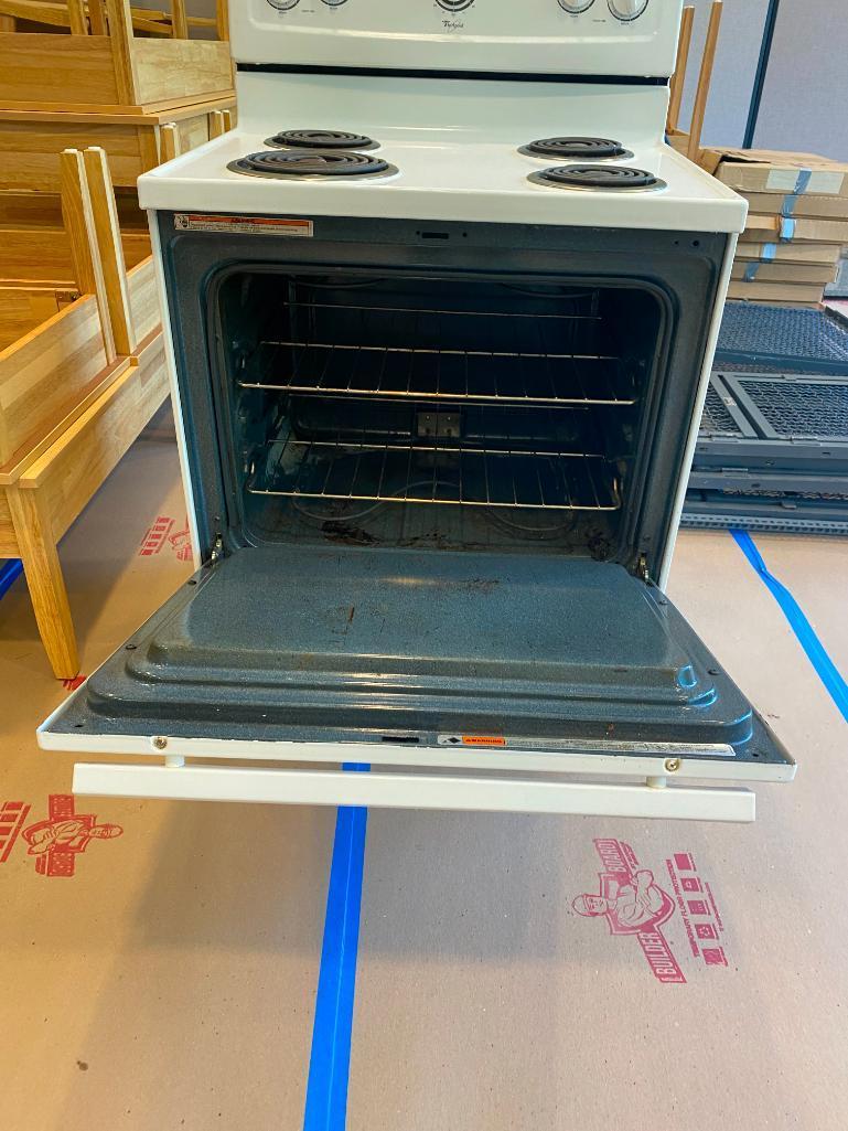 Whirlpool Electric Range / Oven, White, 30in Wide, 24in Deep, 36in to Burners, 47in Tall in Back