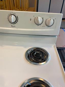 Whirlpool Electric Range / Oven, White, 30in Wide, 24in Deep, 36in to Burners, 47in Tall in Back