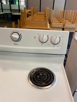 Whirlpool Electric Range / Oven, White, 30in Wide, 24in Deep, 36in to Burners, 47in Tall in Back