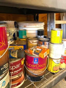 Large Selection of Painting and Staining Supplies, Stain, Tape, Trays, Rollers, Misc.