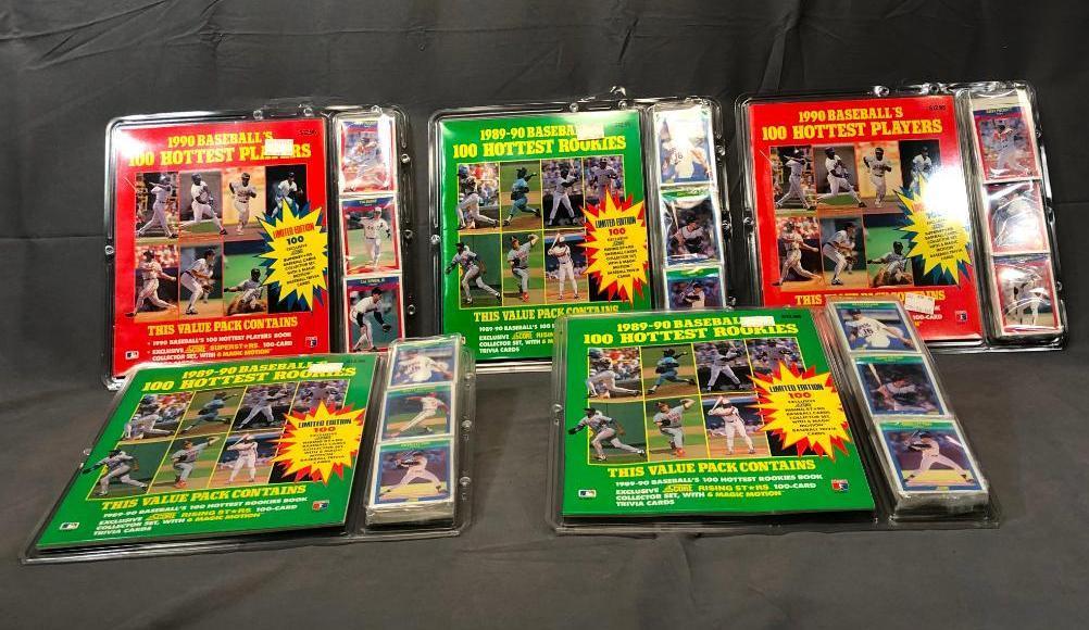 (5) SCORE 1990 Baseball's 100 Hottest Players Value Packs - Factory Sealed