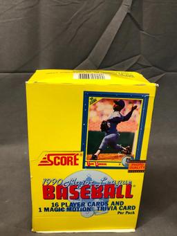 (3) 1990 SCORE Major League Baseball Wax Pack (16) Player Cards & (1) Magic Motion Trivia Cards Each