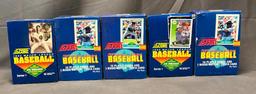 Total 5 Boxes - (2) SCORE 1992 Major League Baseball Series 1 & (3) SCORE 1989 Major League Baseball