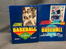 Total 5 Boxes - (2) SCORE 1992 Major League Baseball Series 1 & (3) SCORE 1989 Major League Baseball