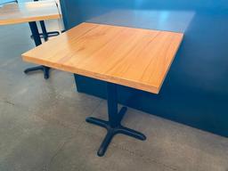 Restaurant Table w/ Solid Wood Top, Single Pedestal, 30in x 24in x 30in