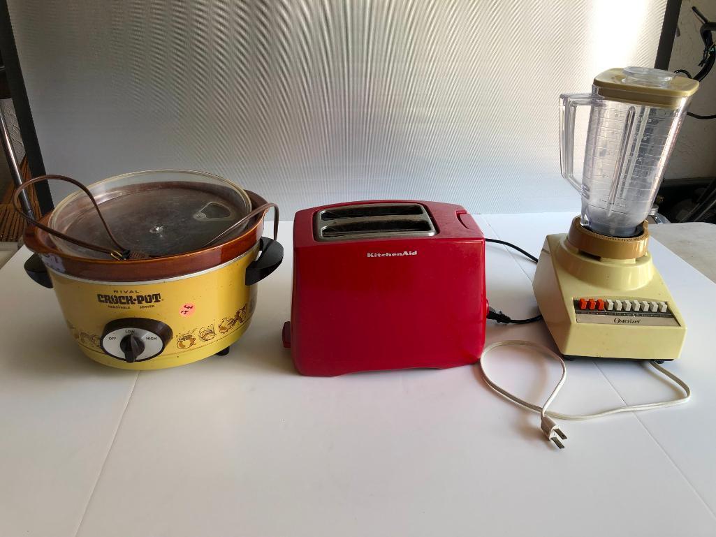 Osterizer Blender, KitchenAid Toaster and Rival Crockpot