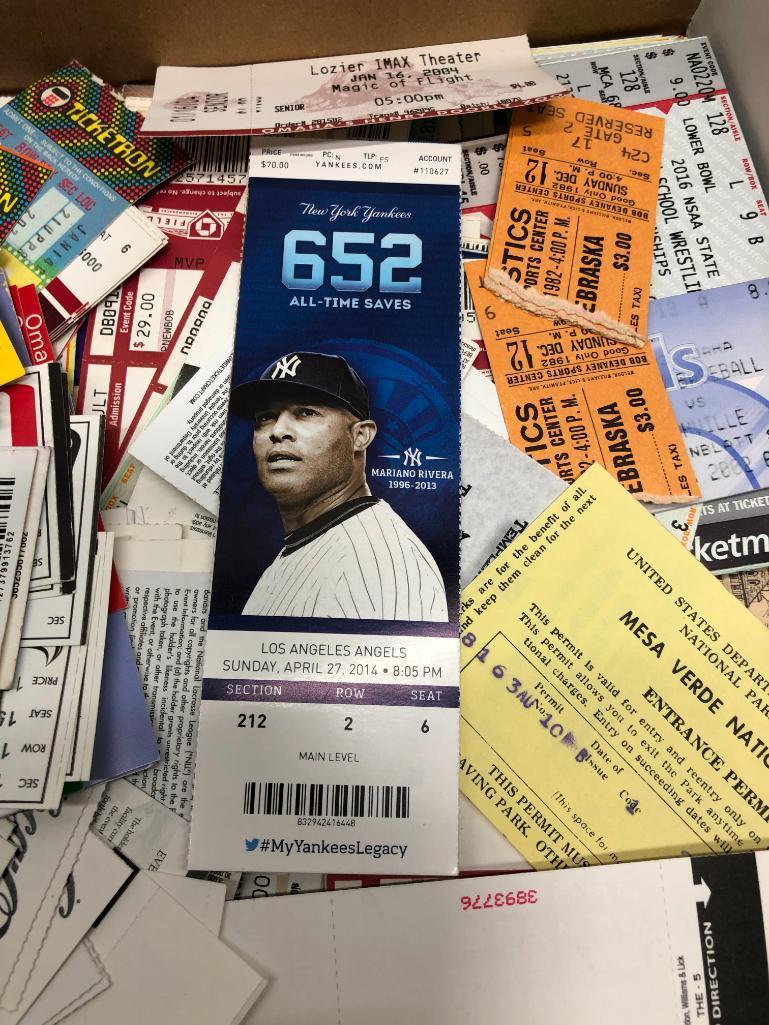 Flat of Old Event Ticket many are Baseball Related