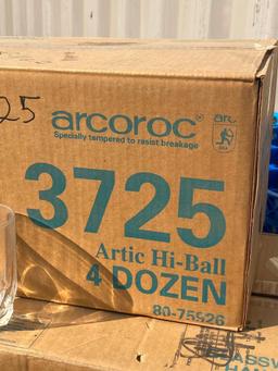 8 Dozen (96) - 2 Cases Cardinal Int'l Arcoroc Artic Hi-Ball 8-3/4oz Glasses No. 3725