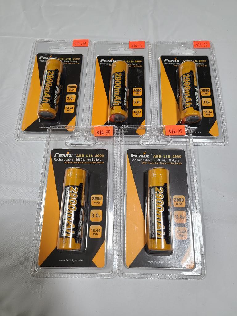 (5) Fenix ARB-L18-2900 Rechargeable Batteries