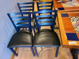4 MTS Seating Metal Ladder Back Restaurant Chairs w/ Cushioned Seat 4x$
