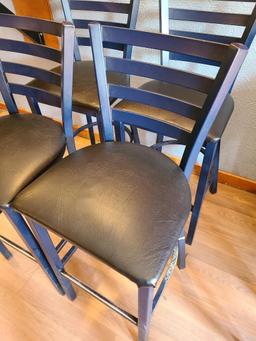 4 MTS Seating Metal Ladder Back Restaurant Bar Stools w/ Cushioned Seat 4x$