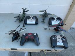 Four RC Helicopters