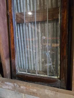 Lot of 2, Antique Leaded Glass Windows, 2 Sizes, Largest One 42in x 20in