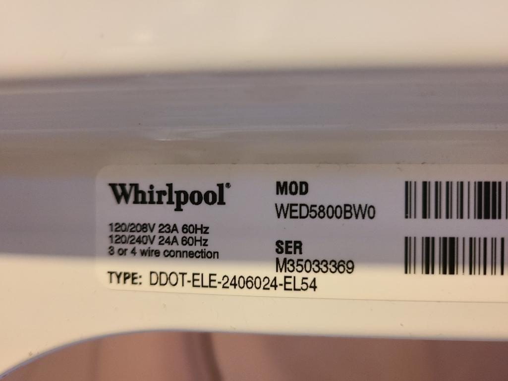 Whirlpool Cabrio Clothes Dryer Model: WED5800BW0 - Looks Like New, Electric