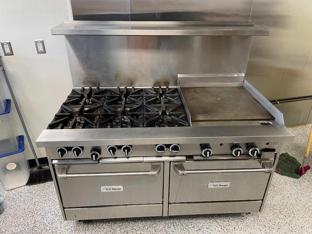 Garland G60-6G24RR Natural Gas 6 Burner 60in Range with 24in Griddle and 2 Standard Ovens - 310,000