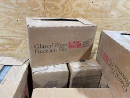 37 Boxes; Glazed Floor Porcelain Tile, 6in x 6in Asian Black CS53, 11sf/box 407+ SF