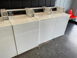 Three (3) Speed Queen 26in Top Load Commercial Washer w/ Coin-Op