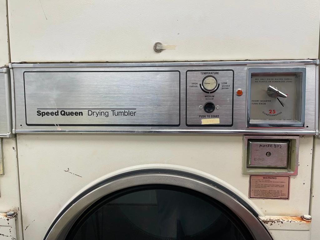 Two (2) Speed Queen Model: 30XG Coin-Op Tumble Stack Dryer - No Keys