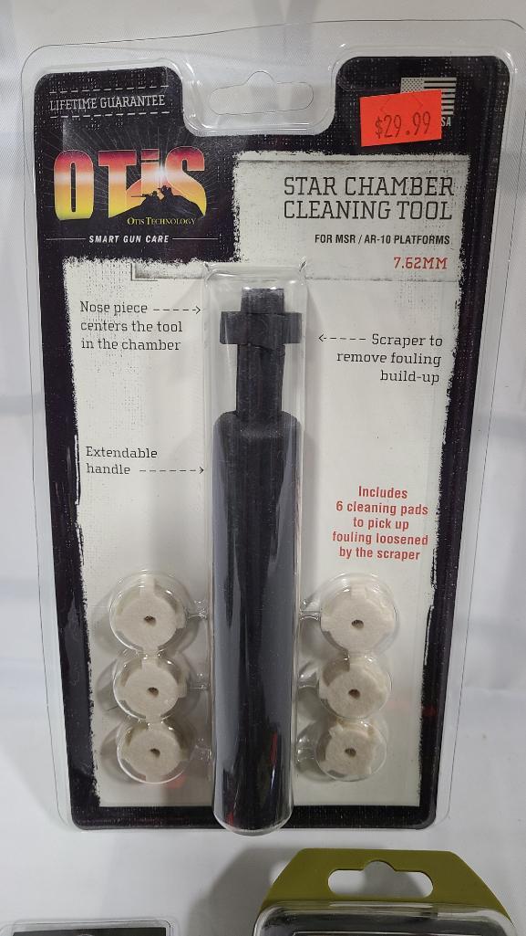 Lot of 3 Gun Cleaning Supplies - Otis Star Chamber Cleaning Tool, Lubricant & .45 Cal Cleaning Kit