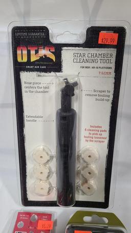 Lot of 3 Gun Cleaning Supplies - Otis Star Chamber Cleaning Tool, Lubricant & 10mm Pistol Cleaning