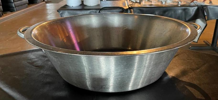 Large Stainless Steel Serving Bowl, NSF, 22in Wide, 6.5in Deep