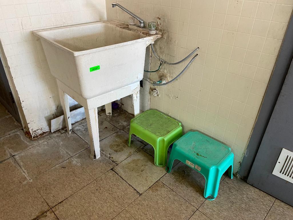 Mop Sink (Used), 2 Plastic Step Stools