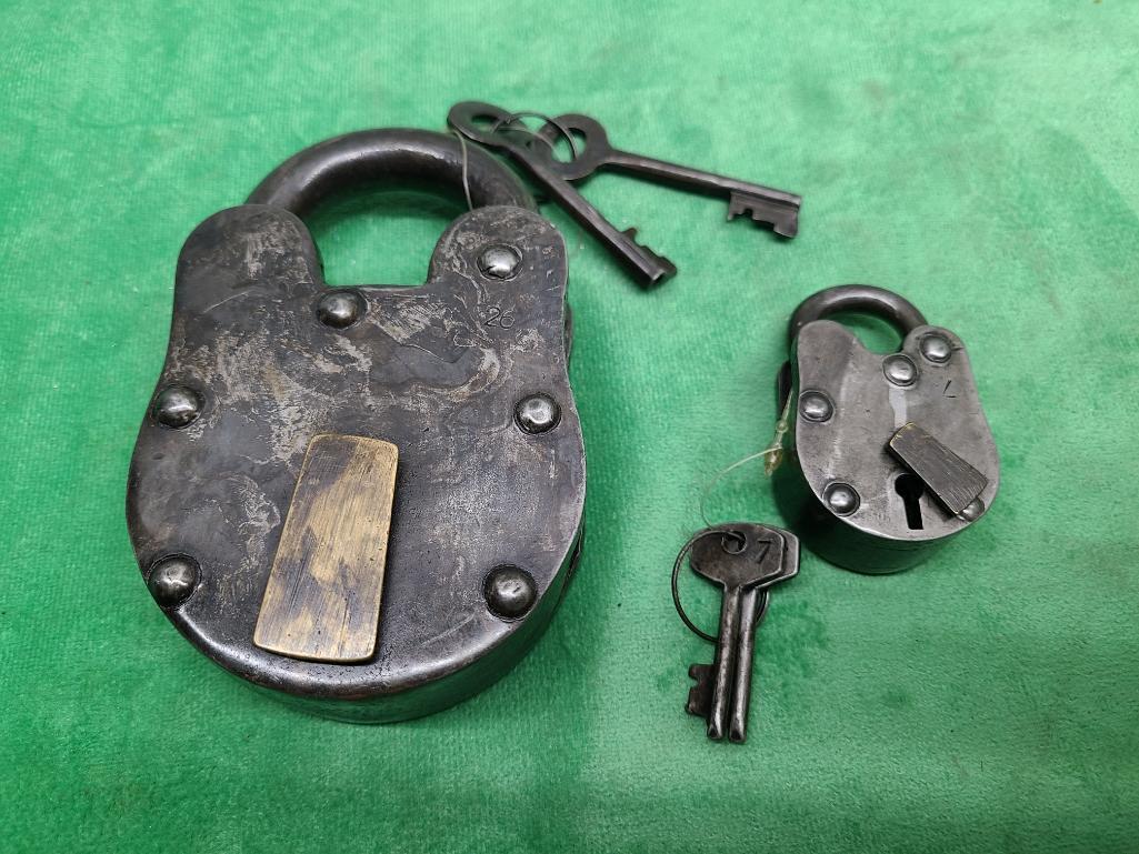 Lot of 2 Early Padlocks w/ Keys