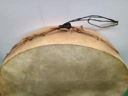 Native American or Antique Ceremonial Drum Stretched Hide