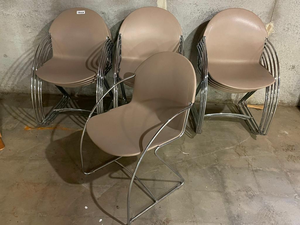 13 Modern Style Stacking Chairs, Sold x's $