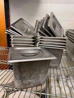 Lot of 10, 1/6 Size Steam Table Pans w/ Lids, 6in D - 10x$
