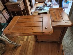 Vintage Wood Side Table / Cabinet w/ Hidden Compartment