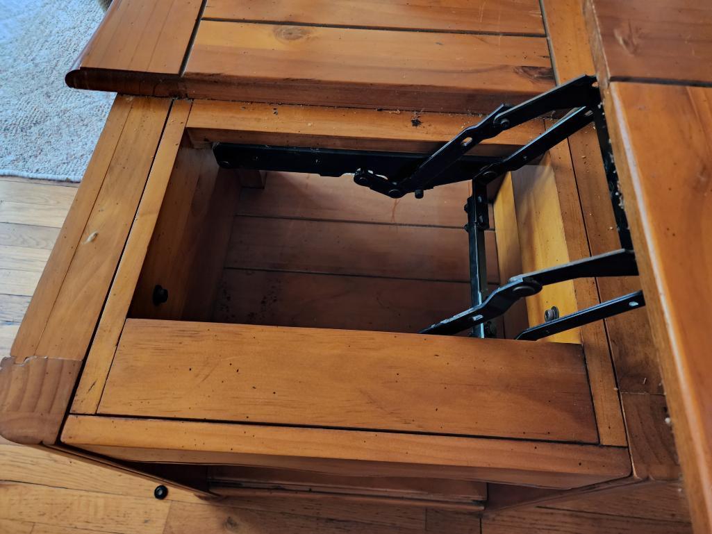 Vintage Wood Side Table / Cabinet w/ Hidden Compartment