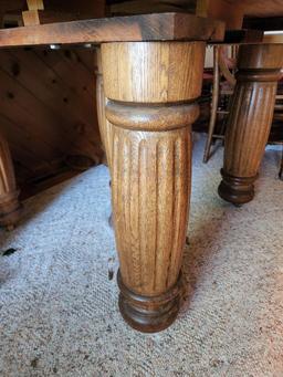 Antique Oak Table w/ 8 Leaves