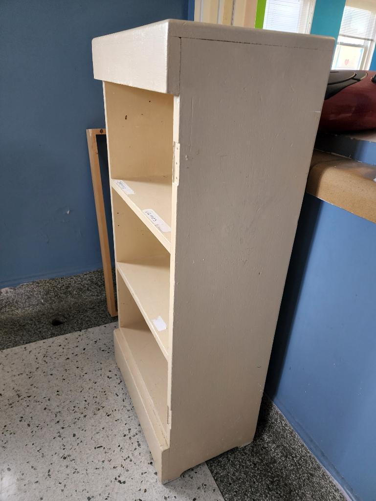 Wooden Bookcase Painted in Cream " x 11" x 40"