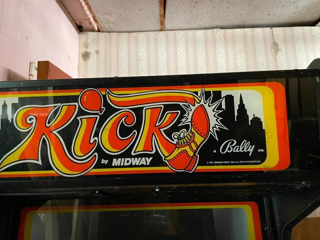 Vintage Bally Kick by Midway Arcade Game, As-Is, Dirty, Project, Not Tested c. 1981