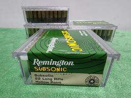 (4) Remington 22 Subsonic 22 LR Hollow Point - 100 Cartridges Each, 400 Total