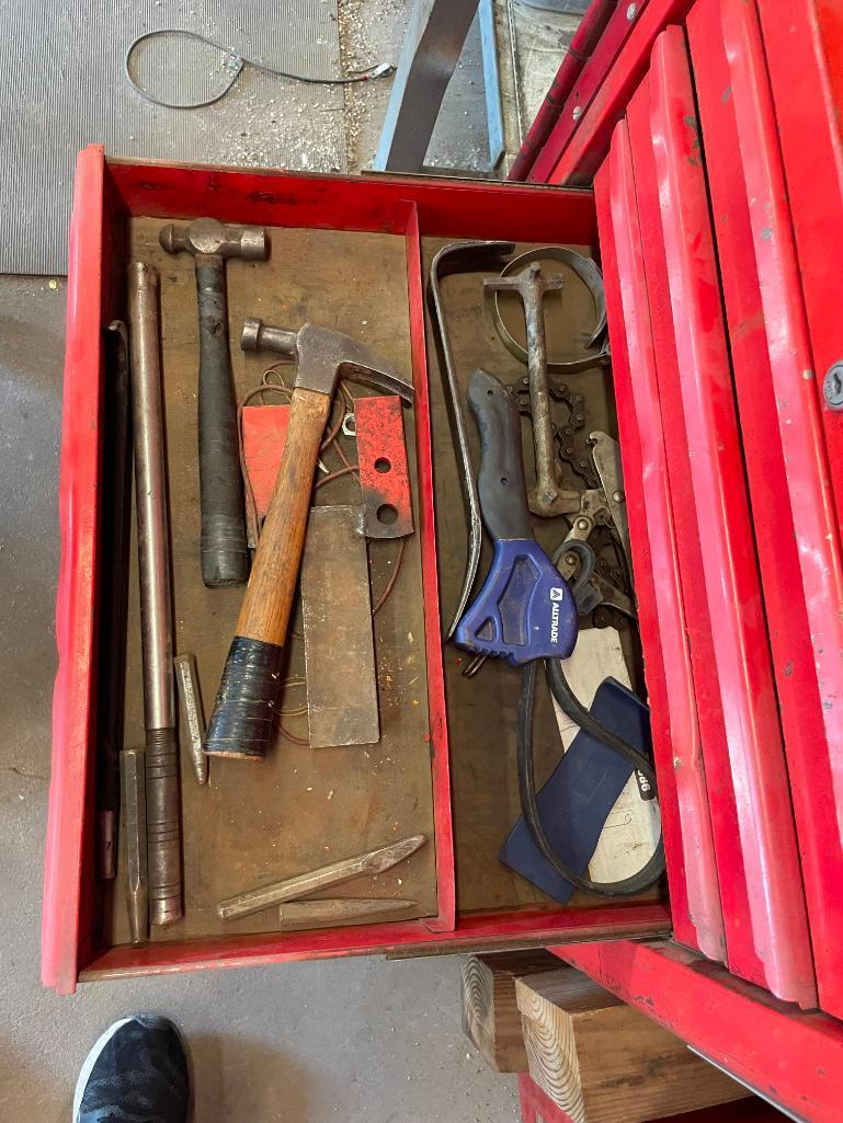 Contents of Cabinet, Bits, Tooling, Threading Dies, Hand Tools, Inventory, Misc. See Images