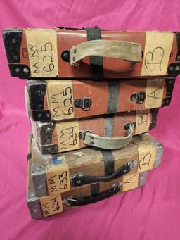 Lot of 5 Vintage Film Mailing Canisters w/ Films, Heavy, Not Sure Which Films are Included