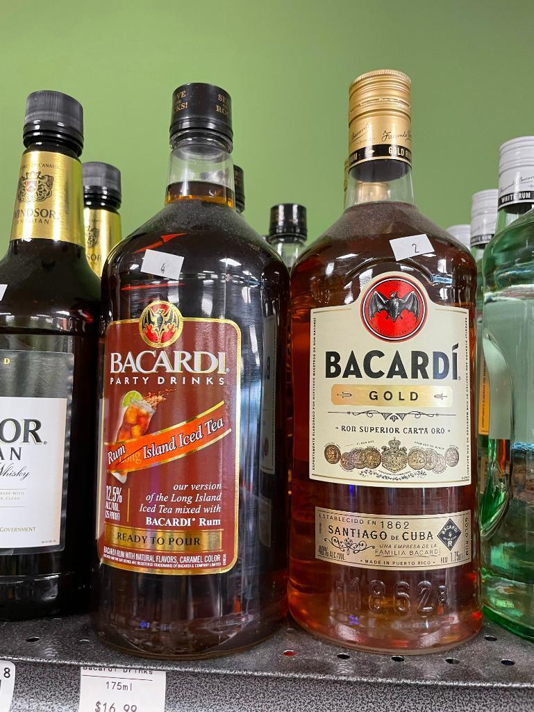 17 Bottles 1.75L Rum - (10) Bacardi, (6) Castillo & (1) Admiral Nelson's