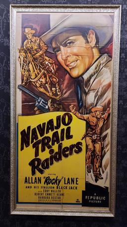 1940's / 1950's Three Sheet Vintage Movie Poster, Framed - Navajo Trail Raiders
