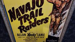 1940's / 1950's Three Sheet Vintage Movie Poster, Framed - Navajo Trail Raiders