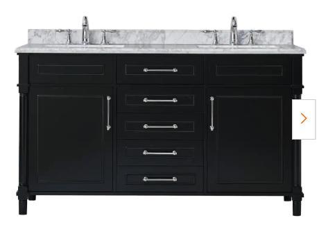 Aberdeen 60in Impress Black Bathroom Vanity , SKU:1002654632