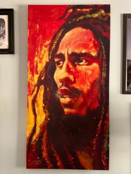 Bob Marley Painting on Canvas 53" x 27"