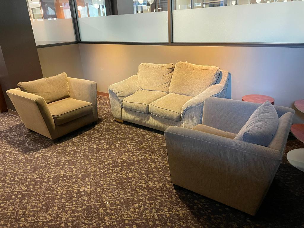 3-Piece Matching 2-Custion Sofa and Two Side Chairs by Thayer Coggin Inc.