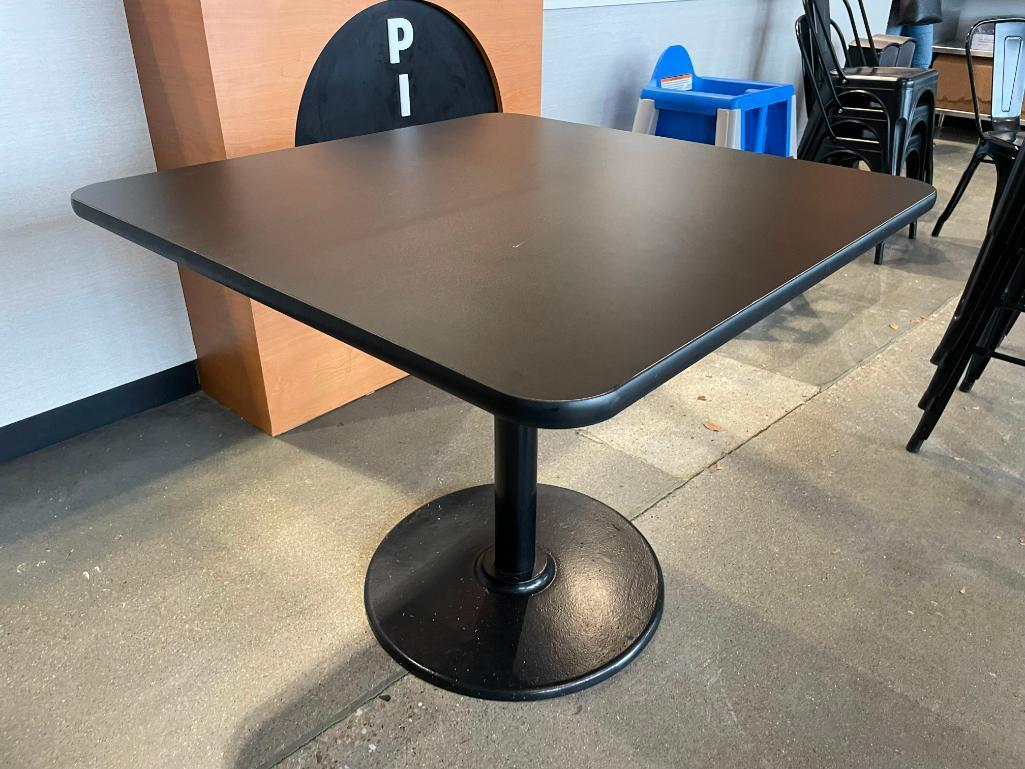 Restaurant Table, Single Pedestal Base, Laminate Top, 36in x 36in x 29-1/2in H