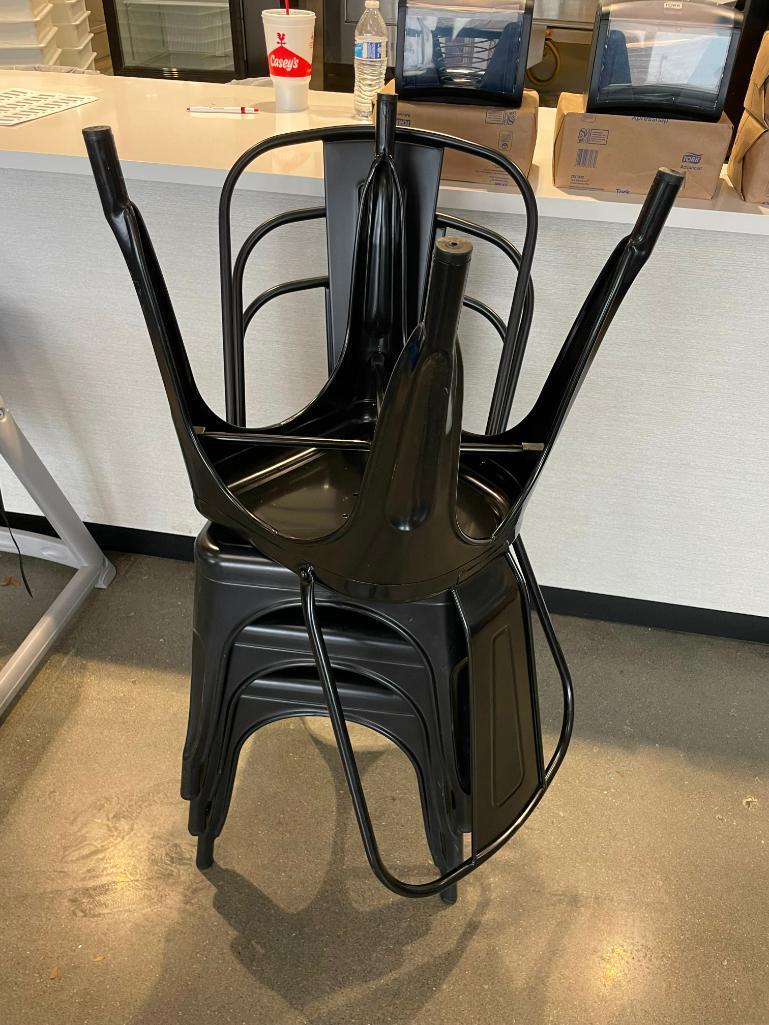 Lot of 4 Metal Restaurant Chairs, Stackable, Sold by the Chair x's 4