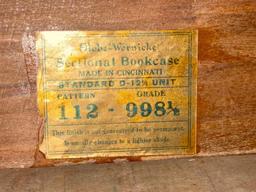 Antique Globe-Wernicke 4-Section Barrister Lawyer Stacking Glass Front Bookcase w/ Crown & Base