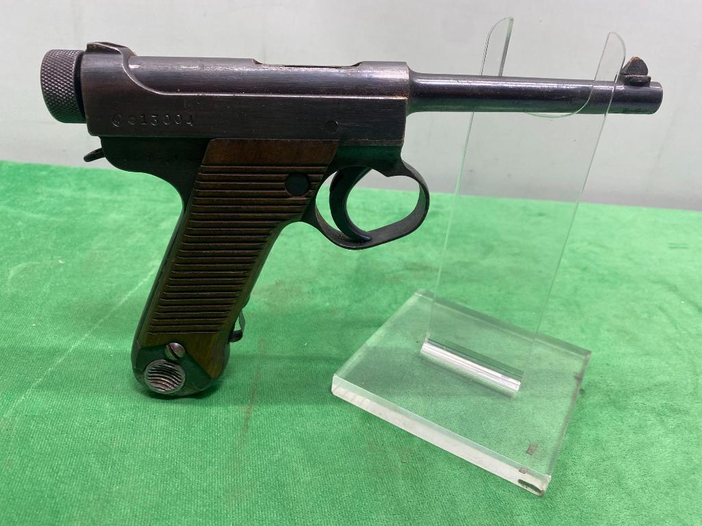 Japanese WWII Semi-Auto Pistol, Nambu Type 14, 8 mm, SN: 13004, Used, w/ Holster